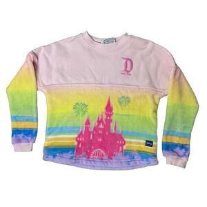 DISNEYLAND SPIRIT JERSEY PINK kids LARGE L DISNEY SWEATER PULL OVER CREWNECK